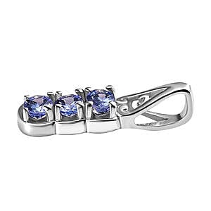 Tanzanite 1.02 ctw Set Ring (Size 11.5) and Pendant in Platinum Over Sterling Silver