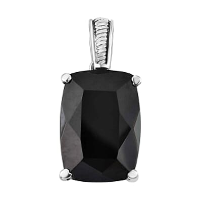Thai Black Spinel 46.76 ctw Set Ring (Size 10), Earrings and Bangle Bracelet (6.50 In) in Stainless Steel