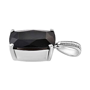 Thai Black Spinel 46.76 ctw Set Ring (Size 10), Earrings and Bangle Bracelet (6.50 In) in Stainless Steel