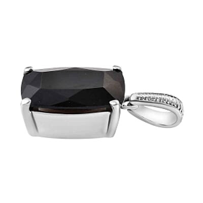 Thai Black Spinel 46.76 ctw Set Ring (Size 10), Earrings and Bangle Bracelet (6.50 In) in Stainless Steel