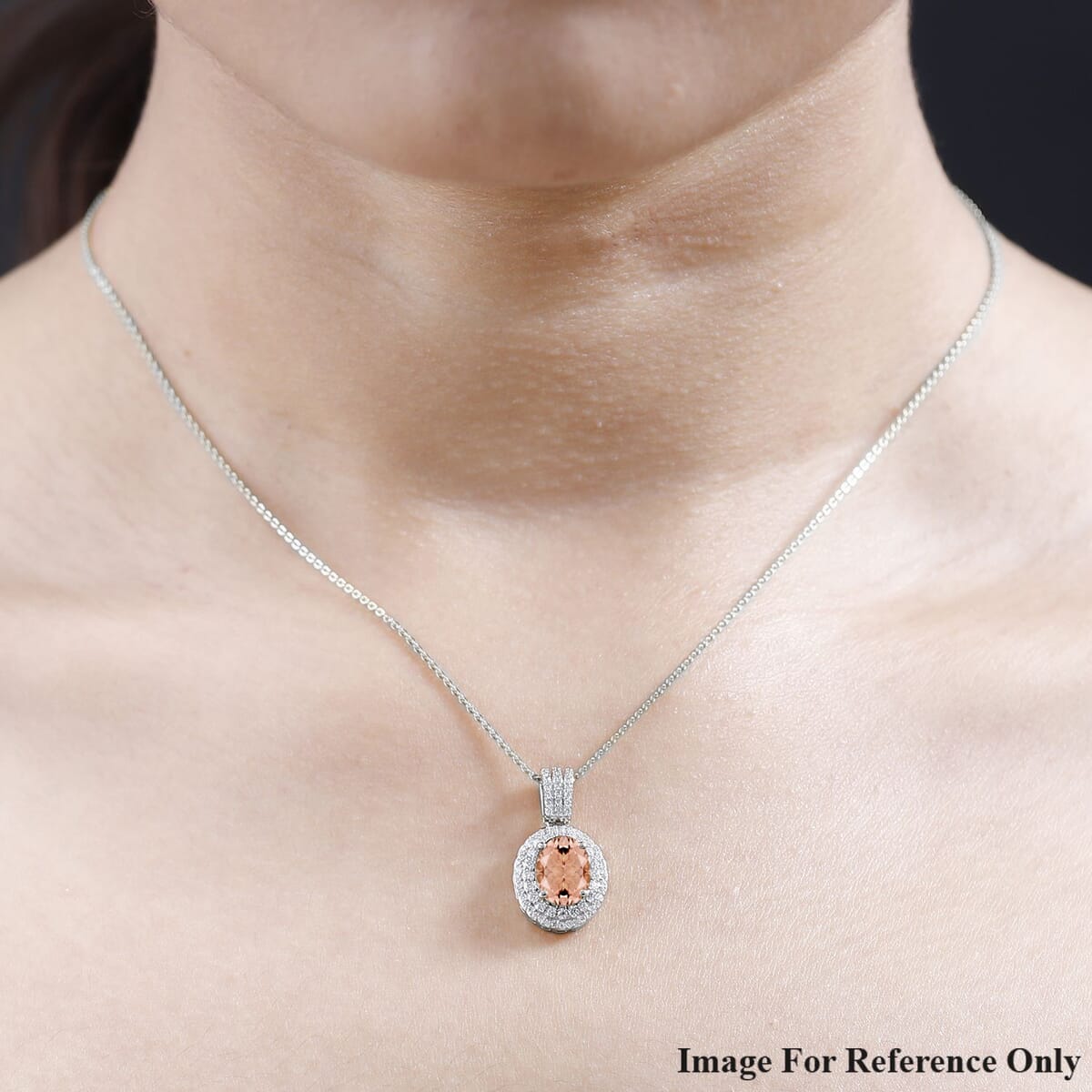 Rhapsody AAAA Marropino Morganite and E-F VS2 Diamond 2.42 ctw Pendant Necklace 20 Inches in 18K White Gold image number 1