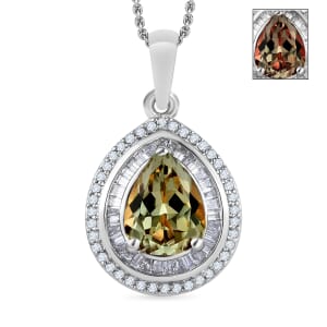 Rhapsody AAAA Turkizite and E-F VS2 Diamond 2.30 ctw Pendant Necklace 20 Inches 950 Platinum
