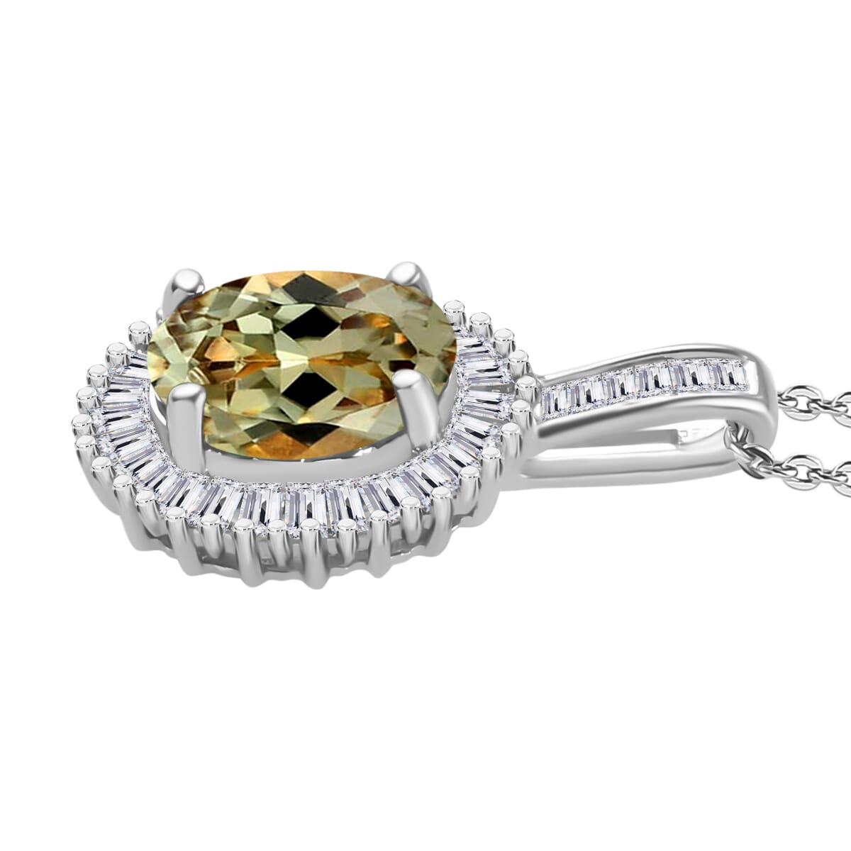 Luxoro Premium Turkizite and G-H I2 Diamond 1.51 ctw Pendant Necklace 20 Inches in 14K White Gold image number 2