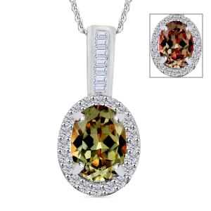 Rhapsody AAAA Turkizite and E-F VS2 Diamond 1.54 ctw Pendant Necklace 20 Inches in 950 Platinum
