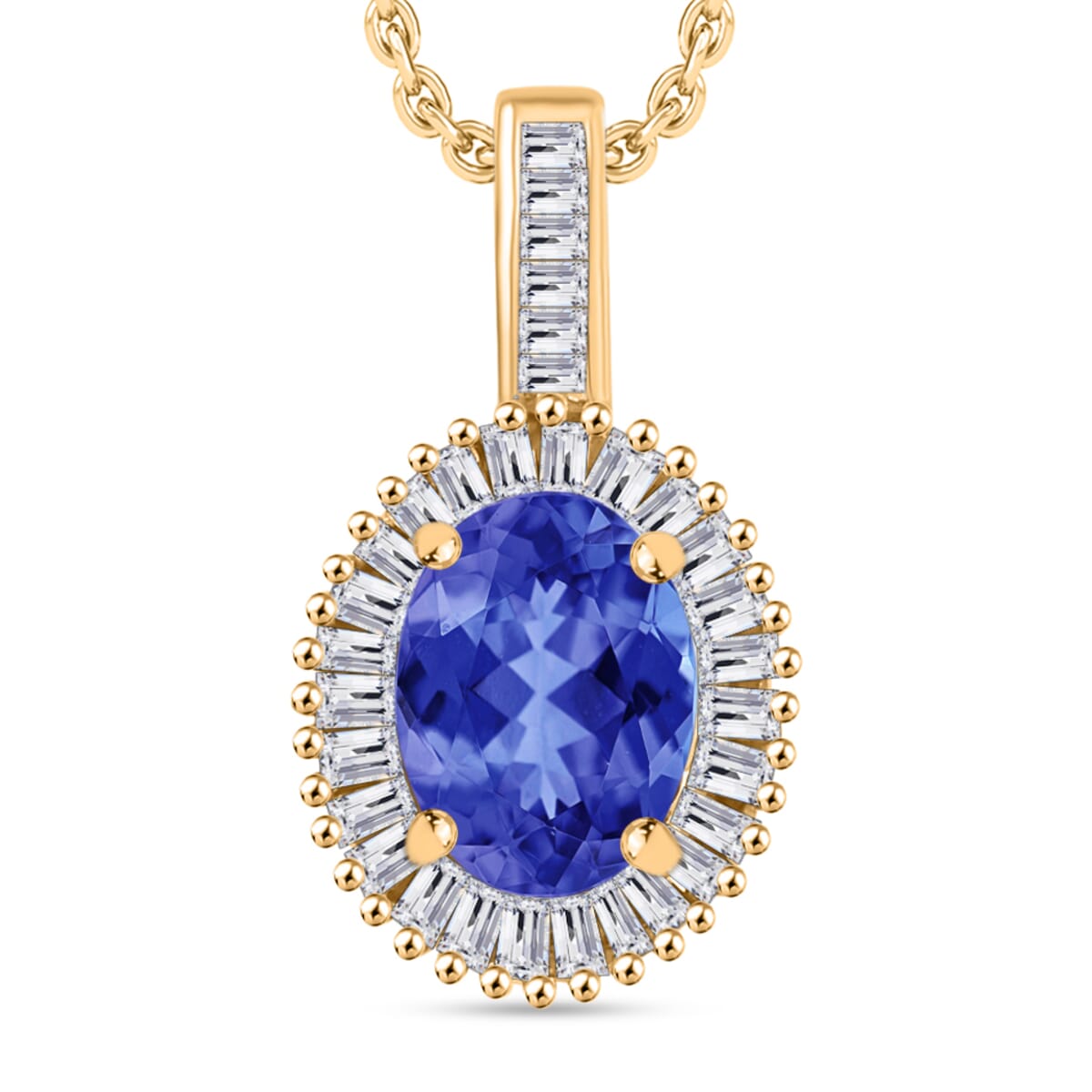 Rhapsody AAAA Tanzanite and E-F VS2 Diamond 1.56 ctw Pendant Necklace 20 Inches in 18K Yellow Gold image number 0