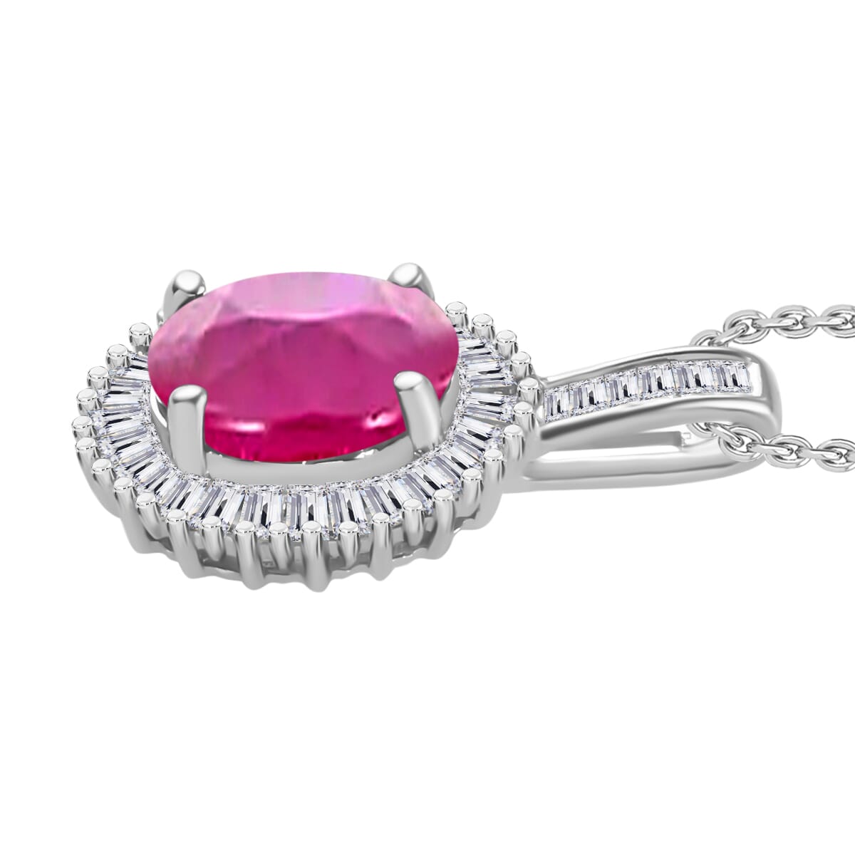 Rhapsody AAAA Mozambique Ruby and E-F VS2 Diamond 1.81 ctw Pendant Necklace 20 Inches in 18K White Gold image number 2