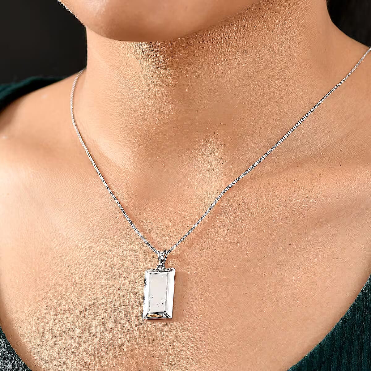 Bar Pendant Necklace 20 Inches in Rhodium Over Sterling Silver 2 Grams (Del. in 10-12 Days) image number 1