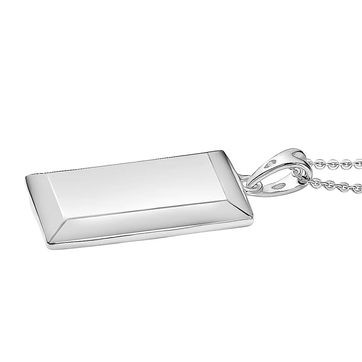 Bar Pendant Necklace 20 Inches in Rhodium Over Sterling Silver 2 Grams (Del. in 10-12 Days) image number 2