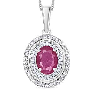 Luxoro Premium Mozambique Ruby and G-H I2 Diamond 3.15 ctw Pendant Necklace 20 Inches in 10K White Gold (Del. in 10-12 Days)