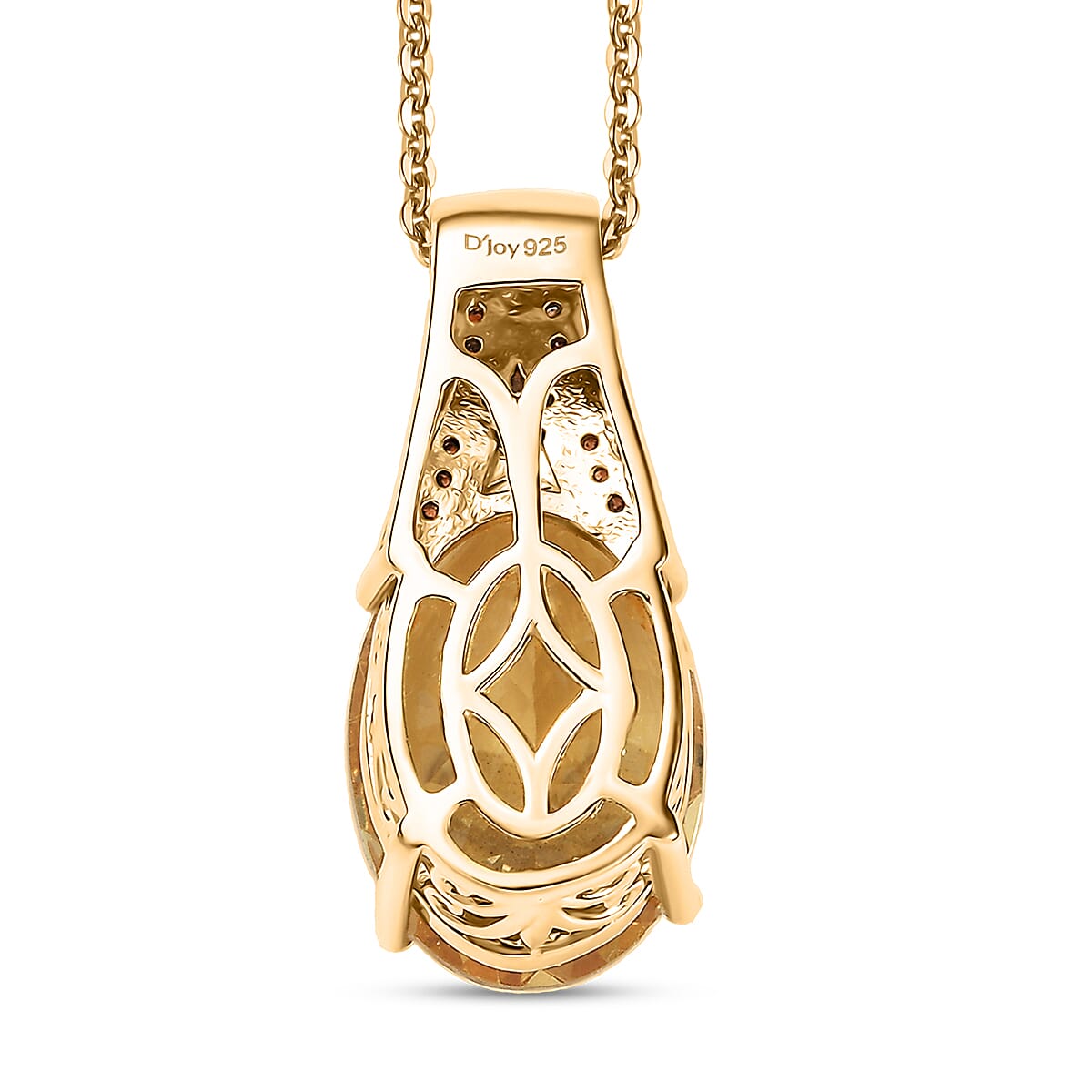 D'Joy Yellow Labradorite and Multi Gemstone 5.40 ctw Starborne Pendant Necklace 20 Inches in 18K Vermeil Yellow Gold Over Sterling Silver