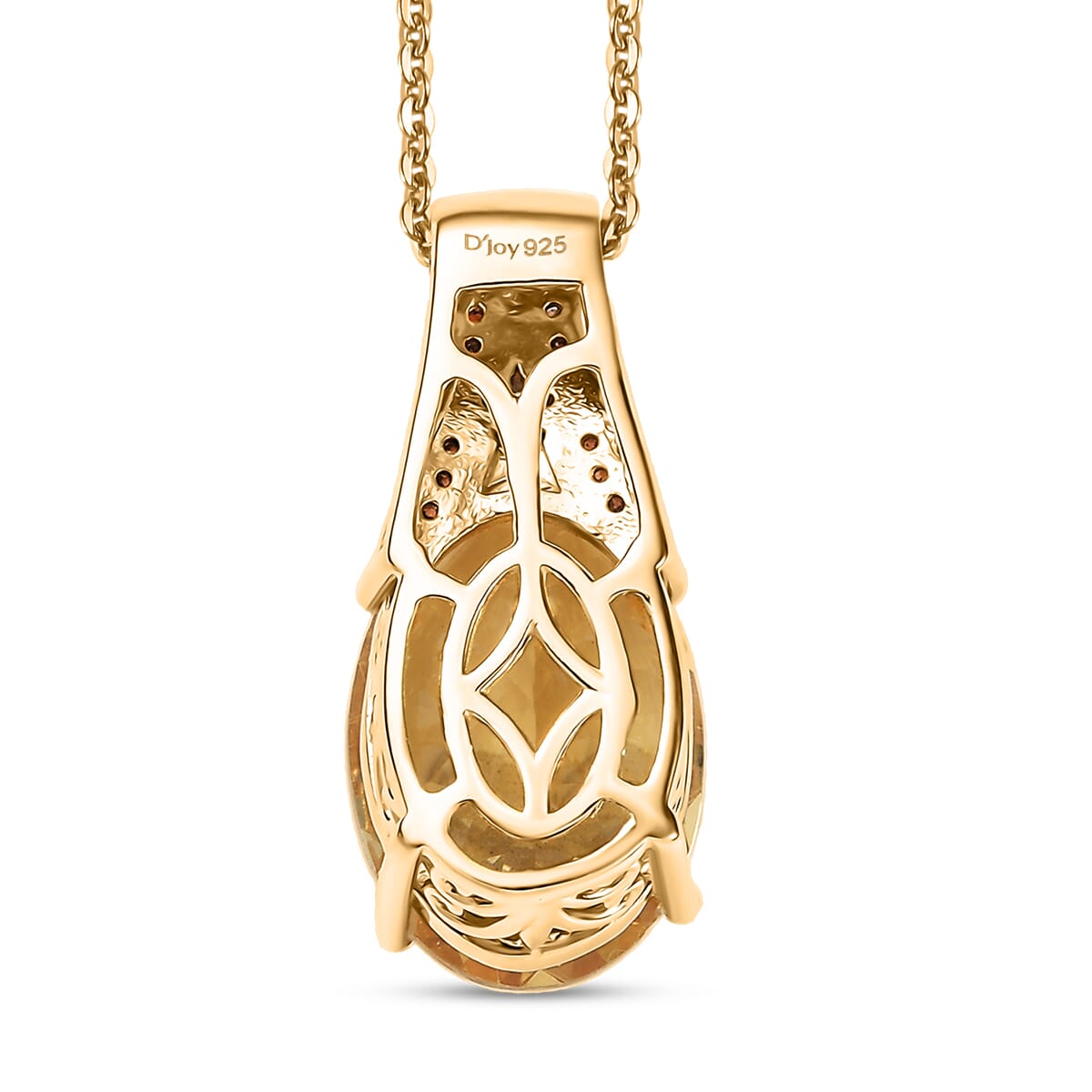 D'Joy Yellow Labradorite and Multi Gemstone 5.40 ctw Starborne Pendant Necklace 20 Inches in 18K Vermeil Yellow Gold Over Sterling Silver image number 4