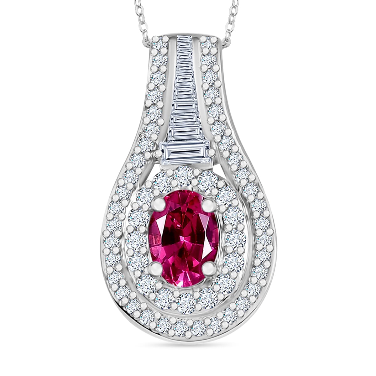 Rhapsody 950 Platinum AAAA Mahenge Spinel and E-F VS2 Diamond Pendant Necklace 20 Inches 1.10 ctw image number 0