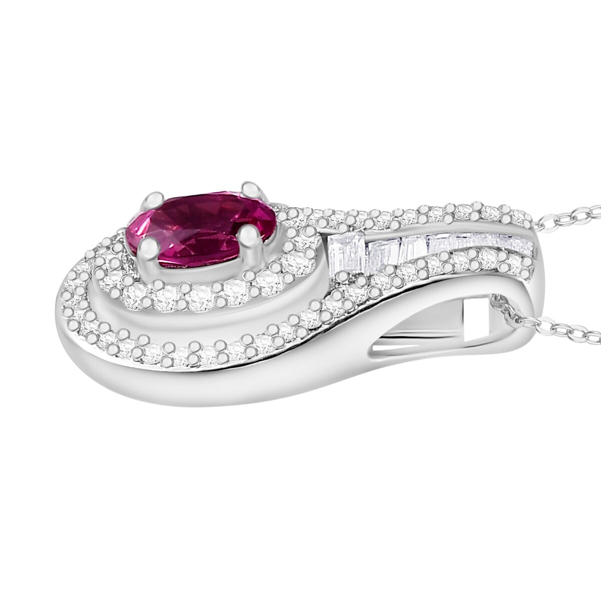 Rhapsody 950 Platinum AAAA Mahenge Spinel and E-F VS2 Diamond Pendant Necklace 20 Inches 1.10 ctw image number 2