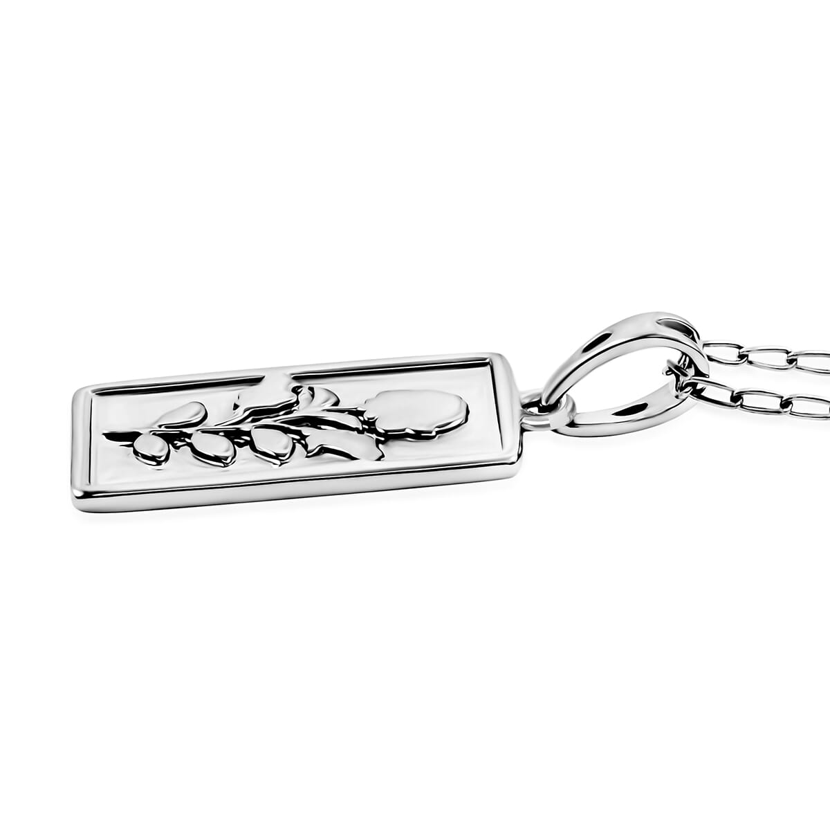 950 Platinum Rose Bar Pendant Necklace 20 Inches 6.2 Grams image number 2