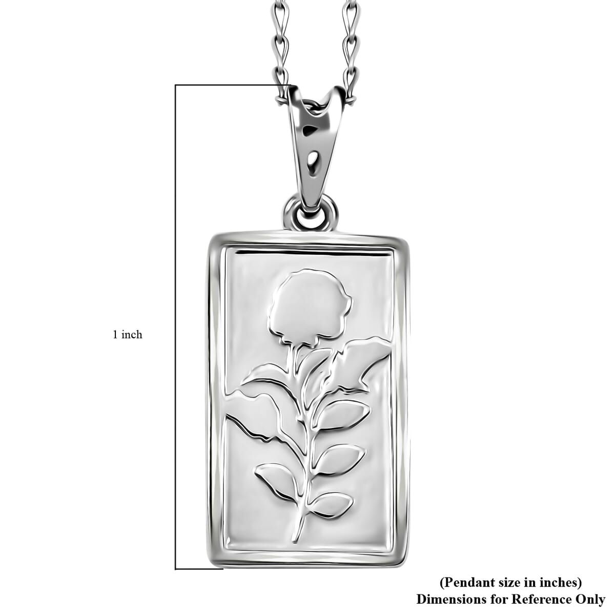950 Platinum Rose Bar Pendant Necklace 20 Inches 6.2 Grams image number 4