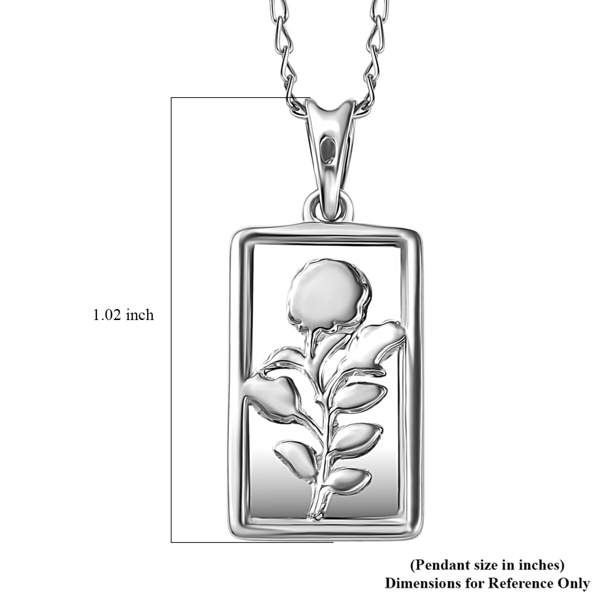 950 Platinum Rose Bar Pendant Necklace 20 Inches 6.2 Grams image number 5