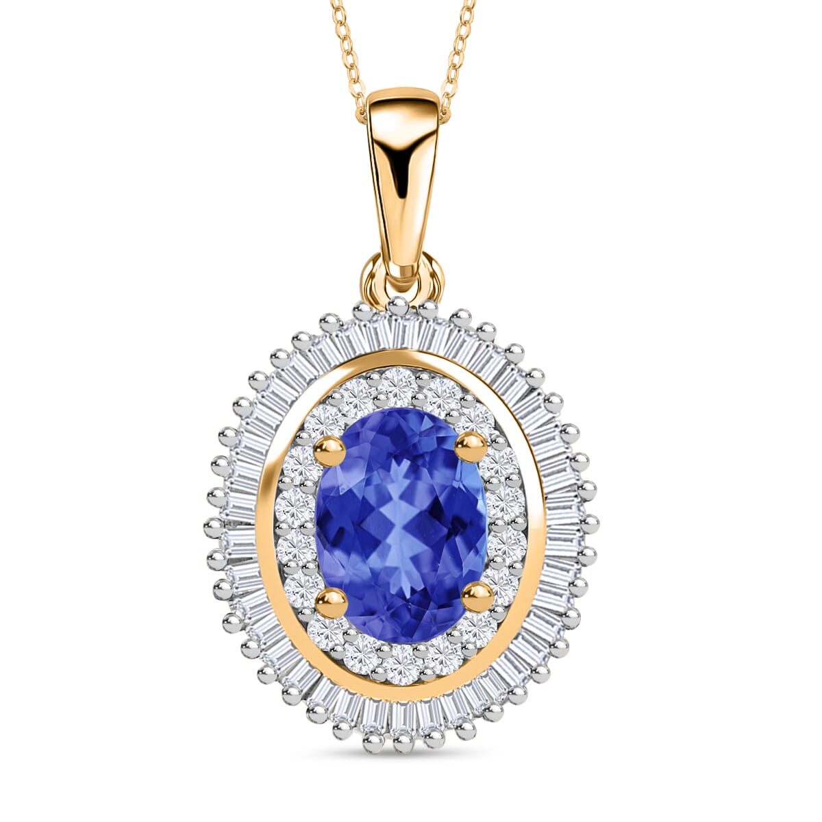 Rhapsody AAAA Tanzanite and E-F VS2 Diamond 1.08 ctw Pendant Necklace 20 Inches in 18K Yellow Gold image number 0