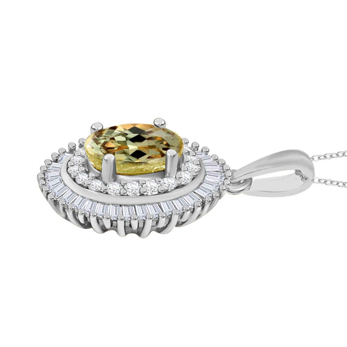 Luxoro Premium Turkizite and G-H I2 Diamond 1.08 ctw Pendant Necklace 20 Inches in 14K White Gold image number 2