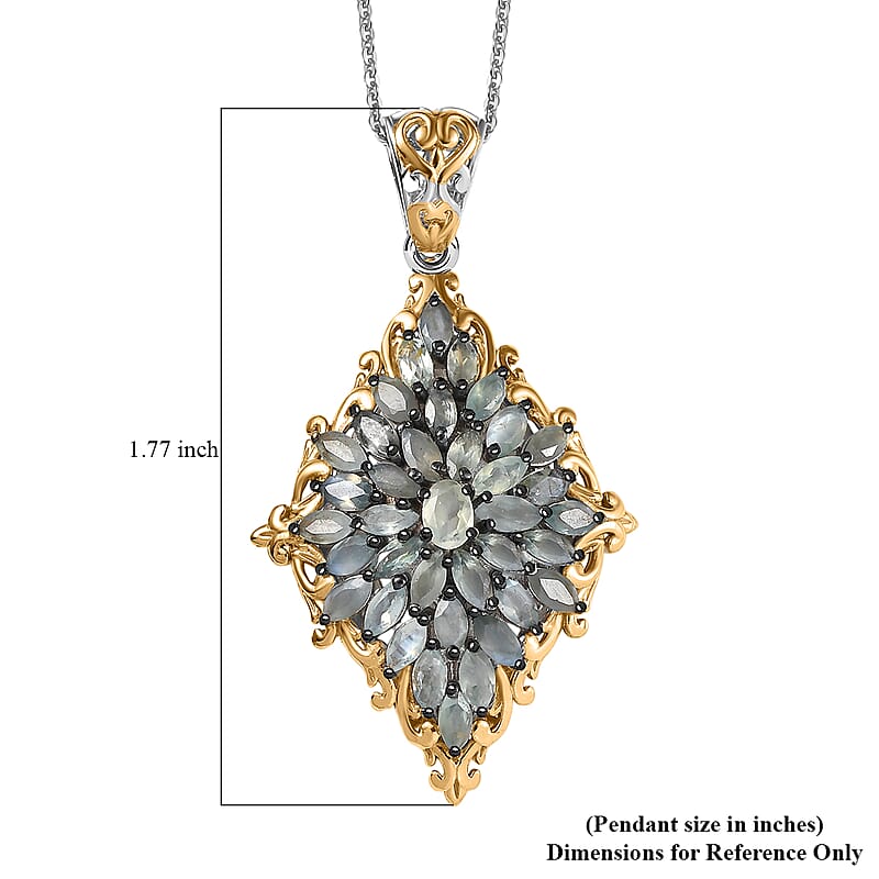 (Do Not Schedule For LS) D'Joy Premium Narsipatnam Alexandrite 3.25 ctw Victorian Era Pendant Necklace 20 Inches in 18K Vermeil YG and Rhodium Over Sterling Silver