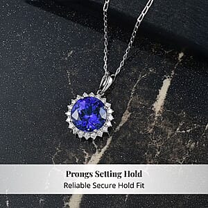 Certified & Appraised Rhapsody AAAA Tanzanite and E-F VS Diamond 3.50 ctw Pendant Necklace in 950 Platinum 20 Inches