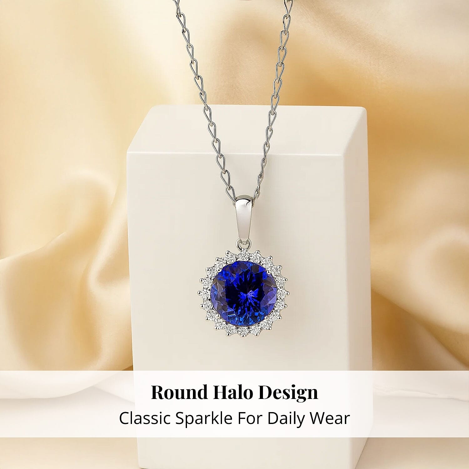Certified & Appraised Rhapsody AAAA Tanzanite and E-F VS Diamond 3.50 ctw Pendant Necklace in 950 Platinum 20 Inches