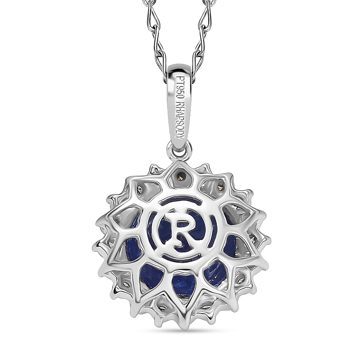 Certified & Appraised Rhapsody AAAA Tanzanite and E-F VS Diamond 3.50 ctw Pendant Necklace in 950 Platinum 20 Inches image number 4