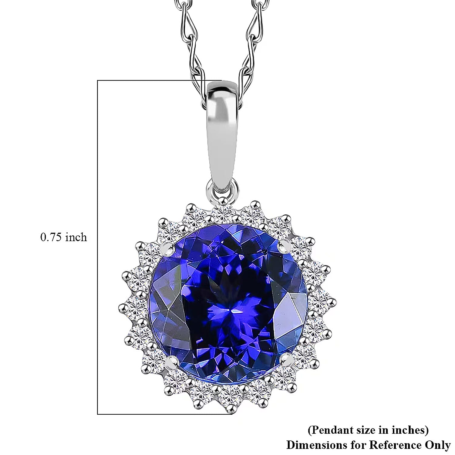 Certified & Appraised Rhapsody AAAA Tanzanite and E-F VS Diamond 3.50 ctw Pendant Necklace in 950 Platinum 20 Inches
