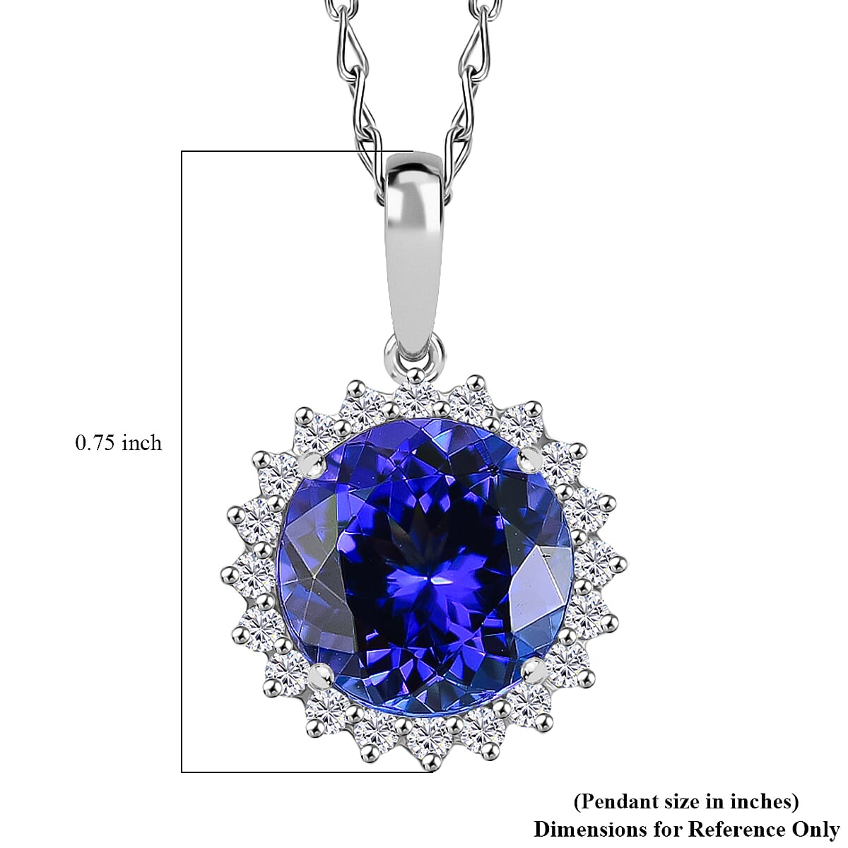 Certified & Appraised Rhapsody AAAA Tanzanite and E-F VS Diamond 3.50 ctw Pendant Necklace in 950 Platinum 20 Inches image number 5