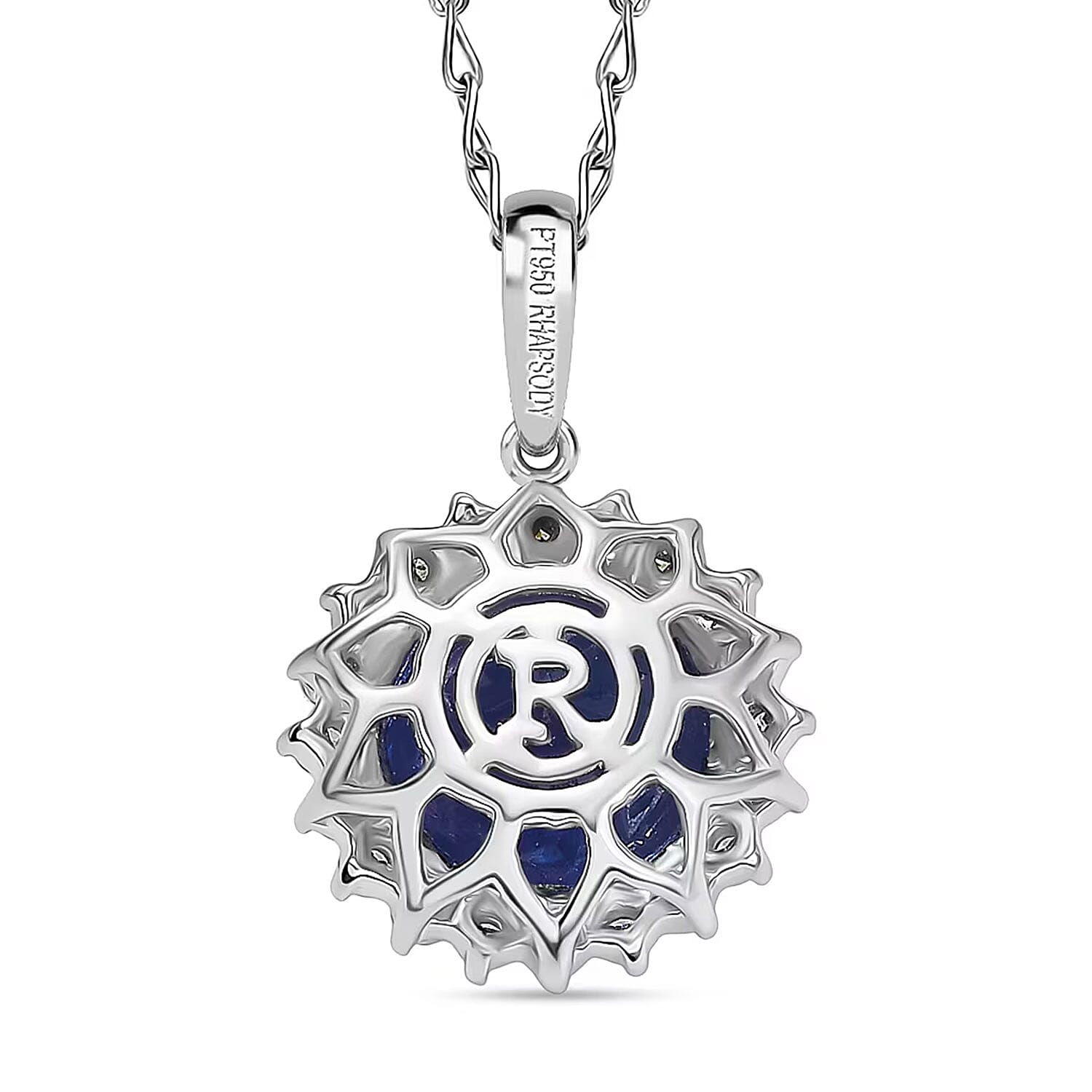 Certified & Appraised Rhapsody AAAA Tanzanite and E-F VS Diamond 3.50 ctw Pendant Necklace in 950 Platinum 20 Inches