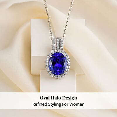 Certified & Appraised Rhapsody AAAA Tanzanite and E-F VS Diamond 3.92 ctw Pendant Necklace in 950 Platinum 20 Inches