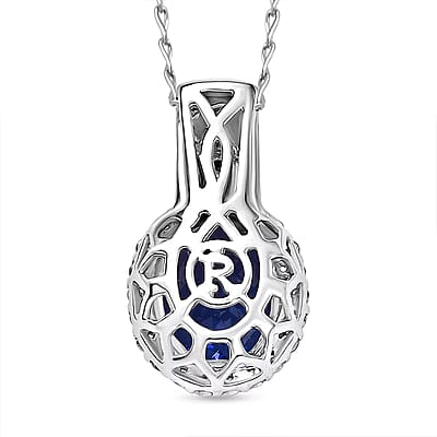 Certified & Appraised Rhapsody AAAA Tanzanite and E-F VS Diamond 3.92 ctw Pendant Necklace in 950 Platinum 20 Inches