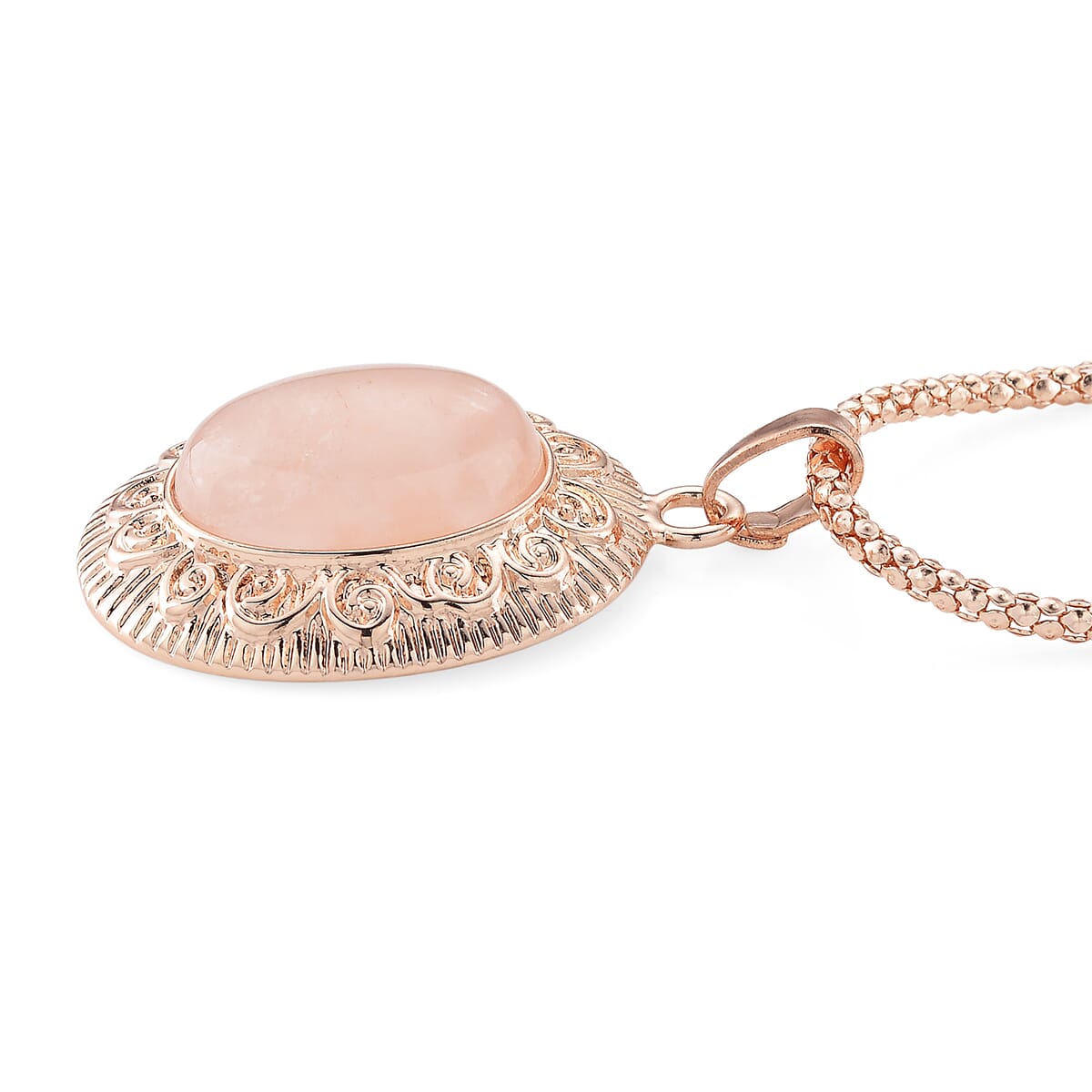 3pcs Set - Galilea Rose Quartz 150.00 ctw Earrings, Bracelet (6.50-8.0In) and Necklace 20 Inches in Rosetone image number 3
