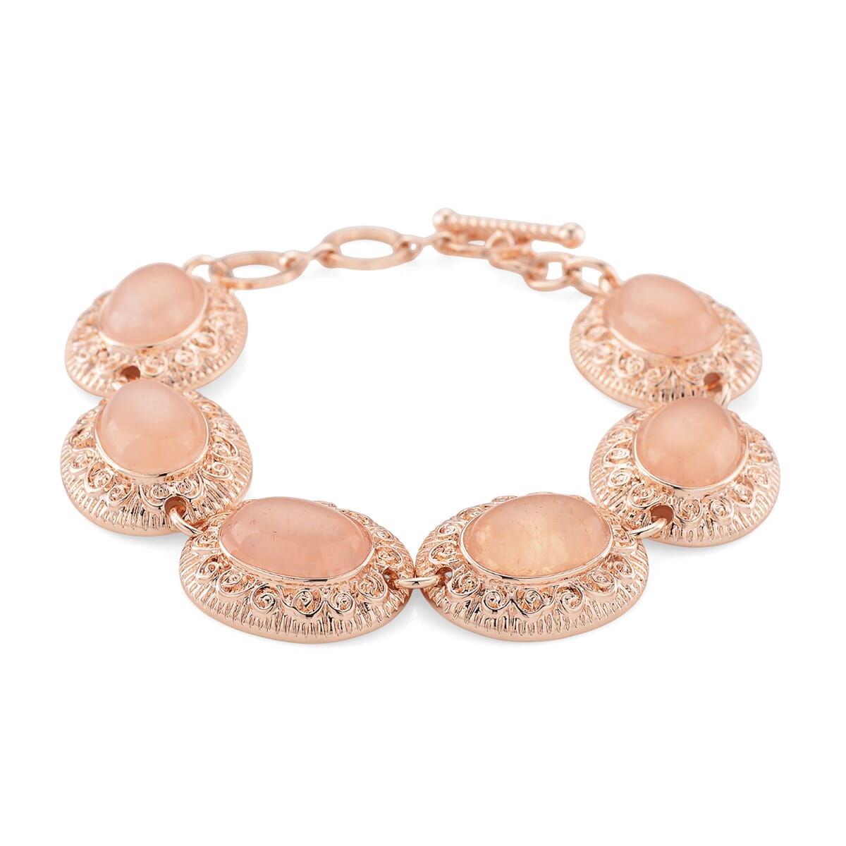 3pcs Set - Galilea Rose Quartz 150.00 ctw Earrings, Bracelet (6.50-8.0In) and Necklace 20 Inches in Rosetone image number 6