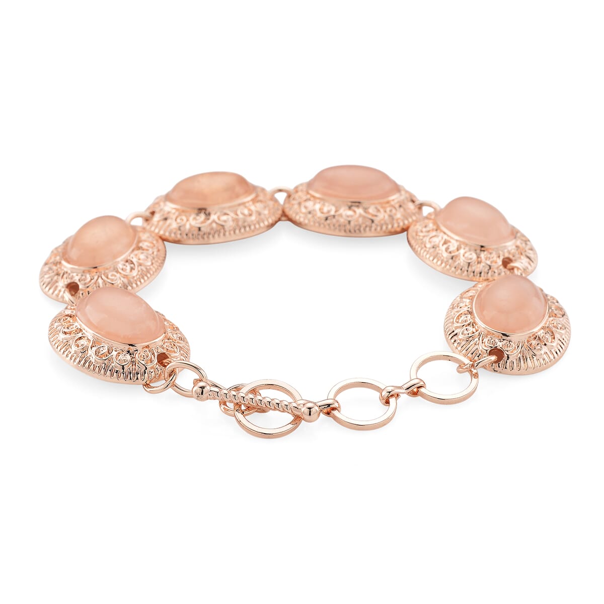 3pcs Set - Galilea Rose Quartz 150.00 ctw Earrings, Bracelet (6.50-8.0In) and Necklace 20 Inches in Rosetone image number 7
