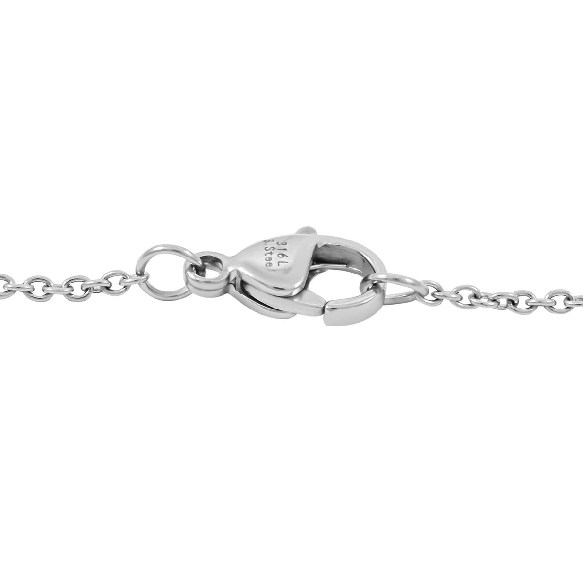 Inlay Frame Square Rainbow Picasso 63.50 ctw Stone Pendant in Silvertone with Stainless Steel Necklace (20 Inches) image number 4