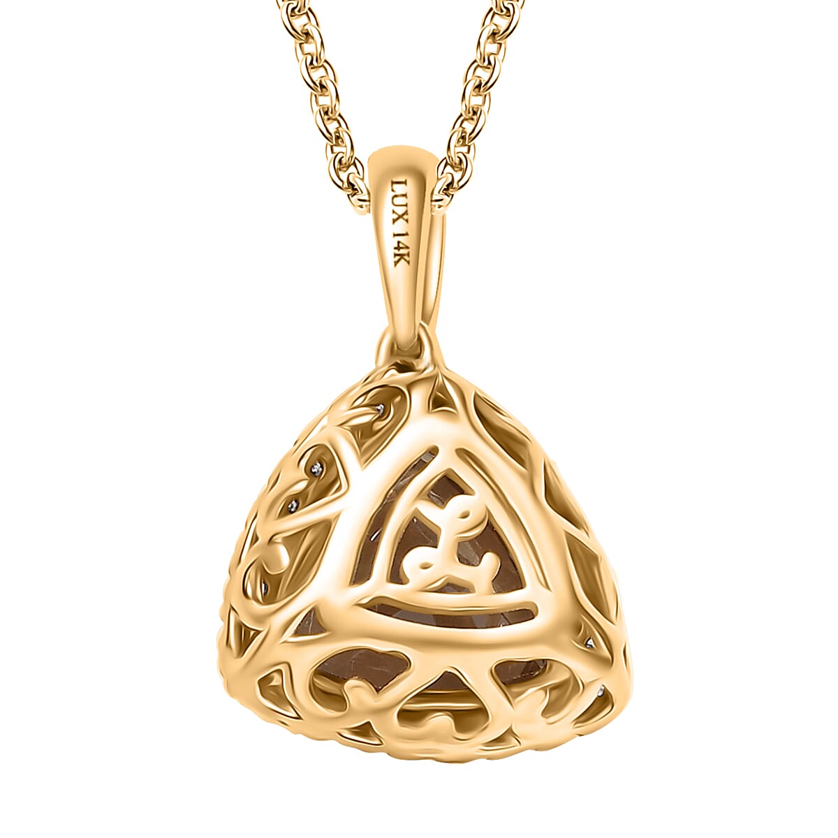 Certified & Appraised Luxoro AAA Turkizite and G-H I2 Diamond 3.35 ctw Pendant Necklace in 14K Yellow Gold 20 Inches image number 4