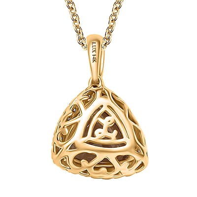 Certified & Appraised Luxoro AAA Turkizite and G-H I2 Diamond 3.35 ctw Pendant Necklace in 14K Yellow Gold 20 Inches