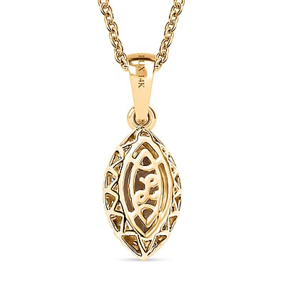 Certified & Appraised Luxoro AAA Turkizite and G-H I2 Diamond 2.57 ctw Pendant Necklace in 14K Yellow Gold 20 Inches