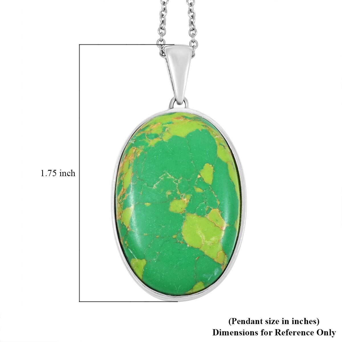 Mojave Green Turquoise 27.75 ctw Pendant Necklace in 14K YG & Platinum Over Copper with Magnet and Stainless Steel 20 Inches image number 6