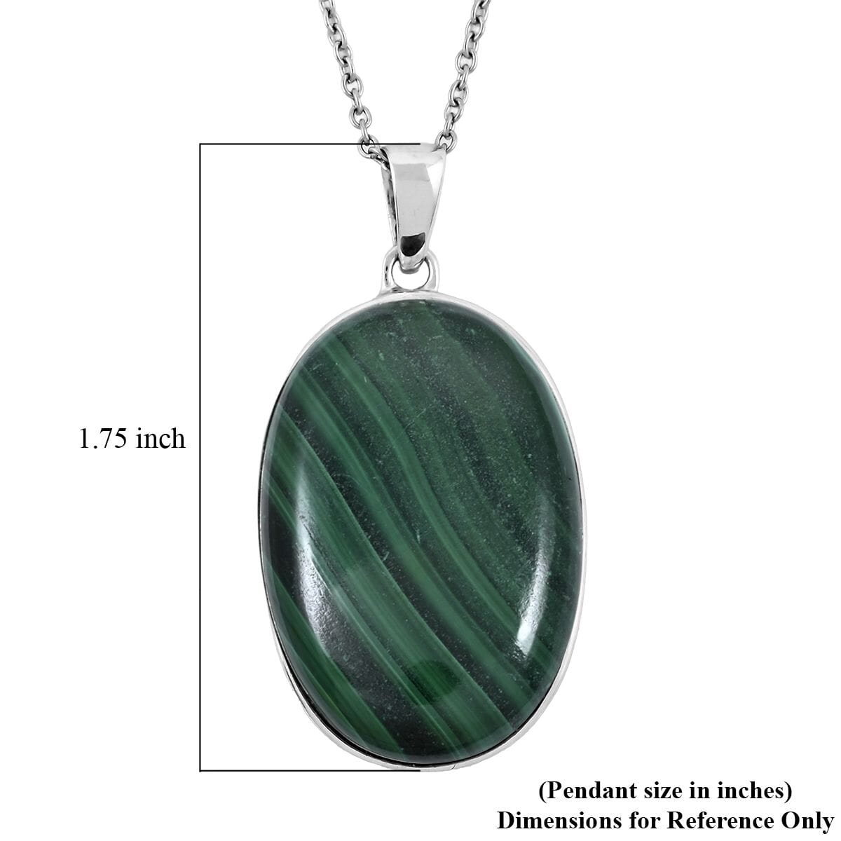 African Malachite 39.35 ctw Pendant Necklace in 14K YG & Platinum Over Copper with Magnet and Stainless Steel 20 Inches image number 6