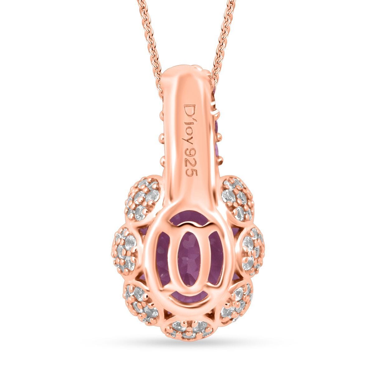 D'Joy Martha Rocha Kunzite and Multi Gemstone 7.40 ctw Lavender Bloom Pendant Necklace in 18K Vermeil Rose Gold Over Sterling Silver 20 Inches image number 4