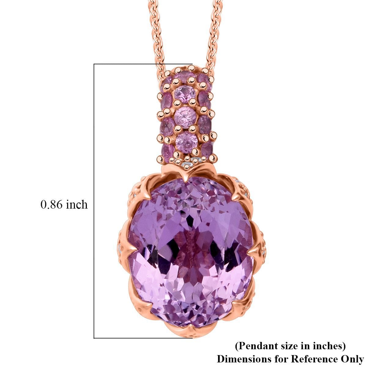D'Joy Martha Rocha Kunzite and Multi Gemstone 7.40 ctw Lavender Bloom Pendant Necklace in 18K Vermeil Rose Gold Over Sterling Silver 20 Inches image number 6