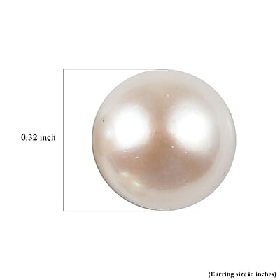 EverTrue Set of 3 Freshwater Pearl Solitaire Stud Earrings in Stainless Steel