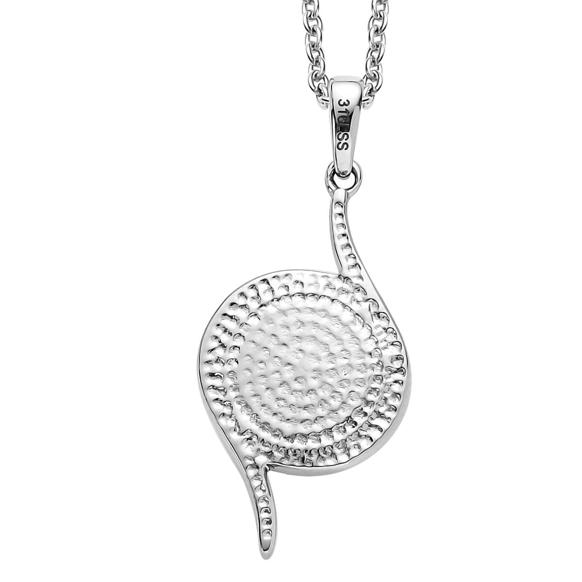 Ever True White Freshwater Pearl Swirl Solitaire Pendant Necklace 20 Inches in Stainless Steel image number 4