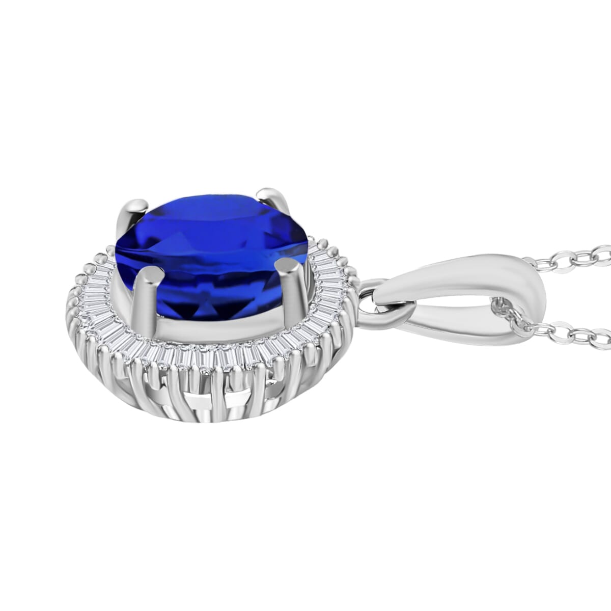 Rhapsody AAAA Tanzanite and E-F VS2 Diamond 1.71 ctw Pendant Necklace 20 Inches in 950 Platinum image number 2