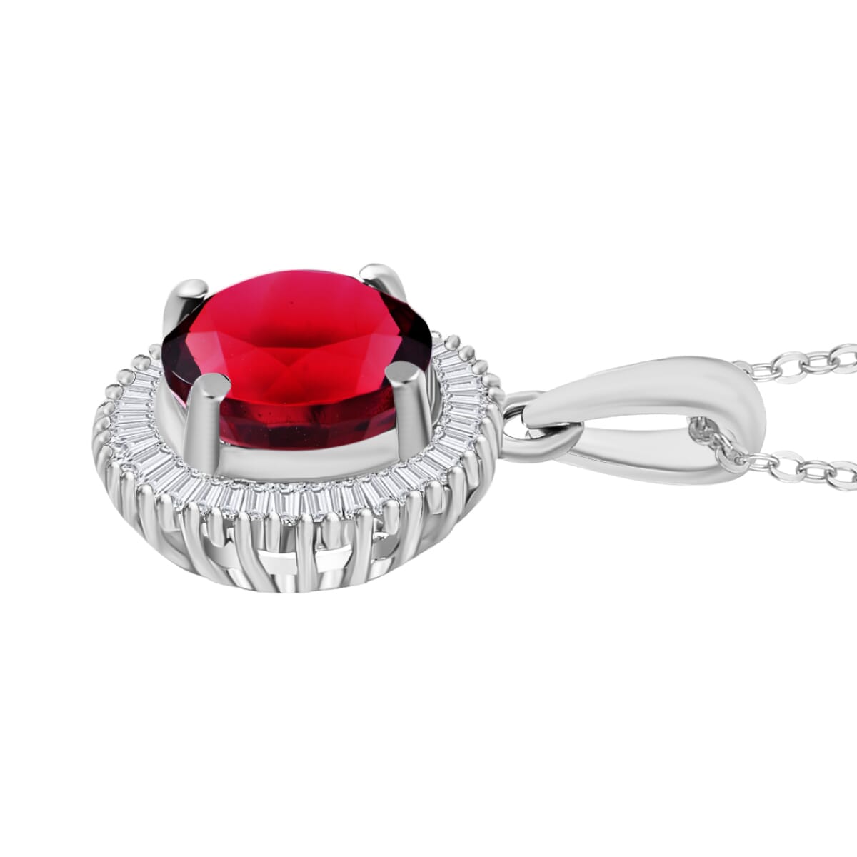 Rhapsody AAAA Ouro Fino Rubellite and E-F VS2 Diamond 1.66 ctw Pendant Necklace 20 Inches in 950 Platinum image number 2