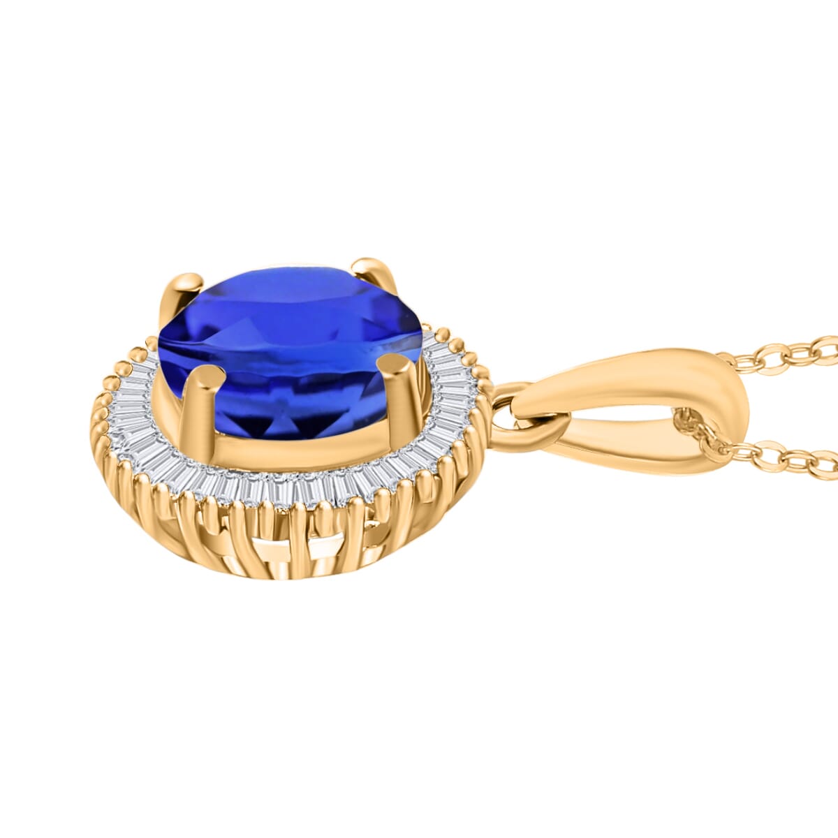 Rhapsody AAAA Tanzanite and E-F VS2 Diamond Pendant Necklace 20 Inches 1.71 ctw in 18K Yellow Gold image number 2