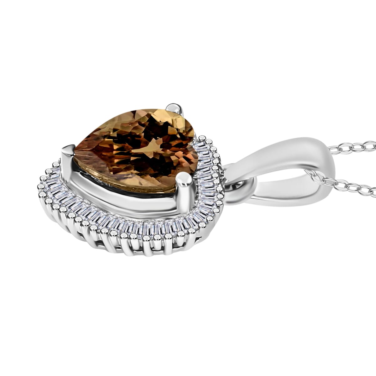 Rhapsody AAAA Turkizite and E-F VS2 Diamond 2.40 ctw Pendant Necklace 20 Inches in 950 Platinum image number 2