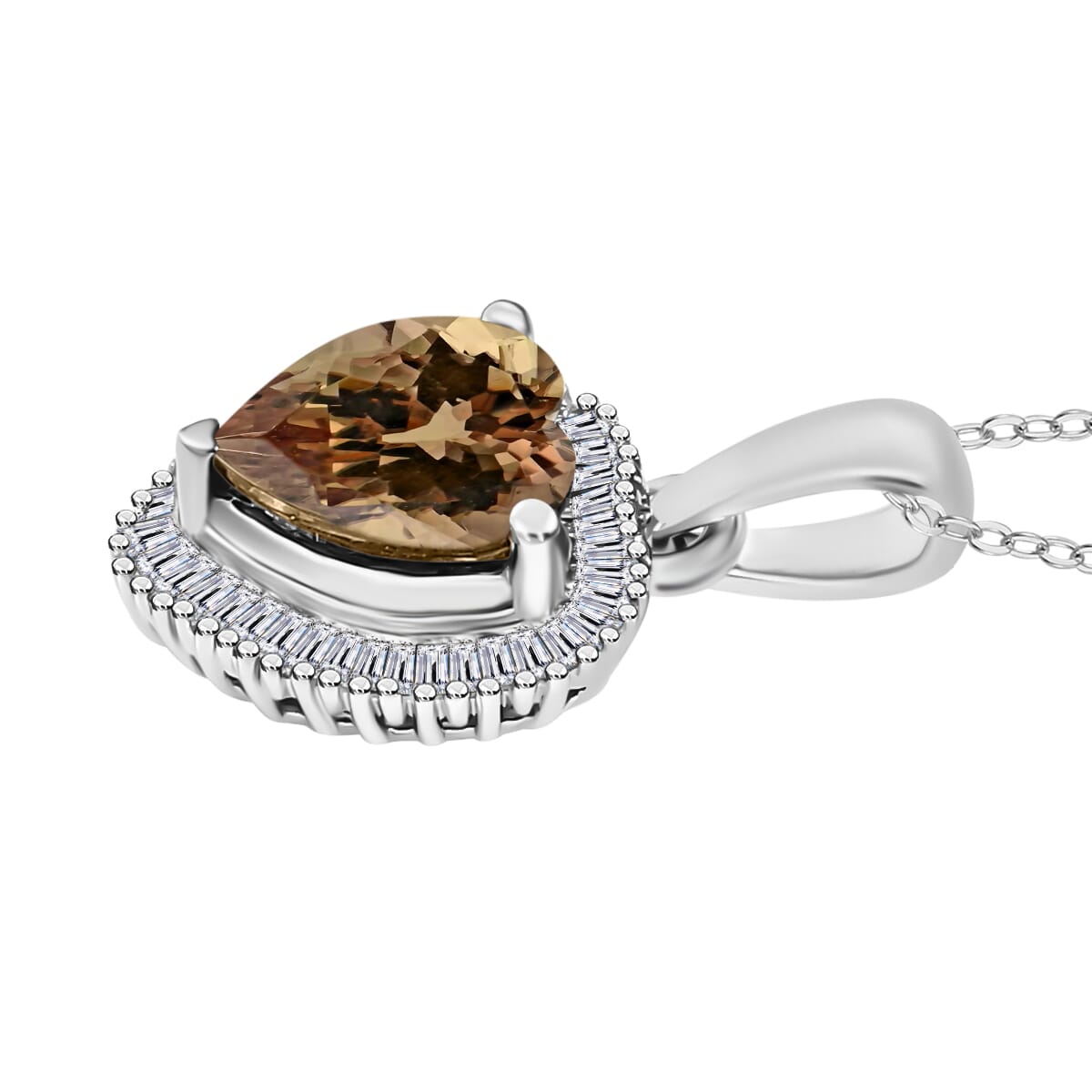 Rhapsody AAAA Turkizite and E-F VS2 Diamond 2.40 ctw Pendant Necklace 20 Inches in 18K White Gold image number 2
