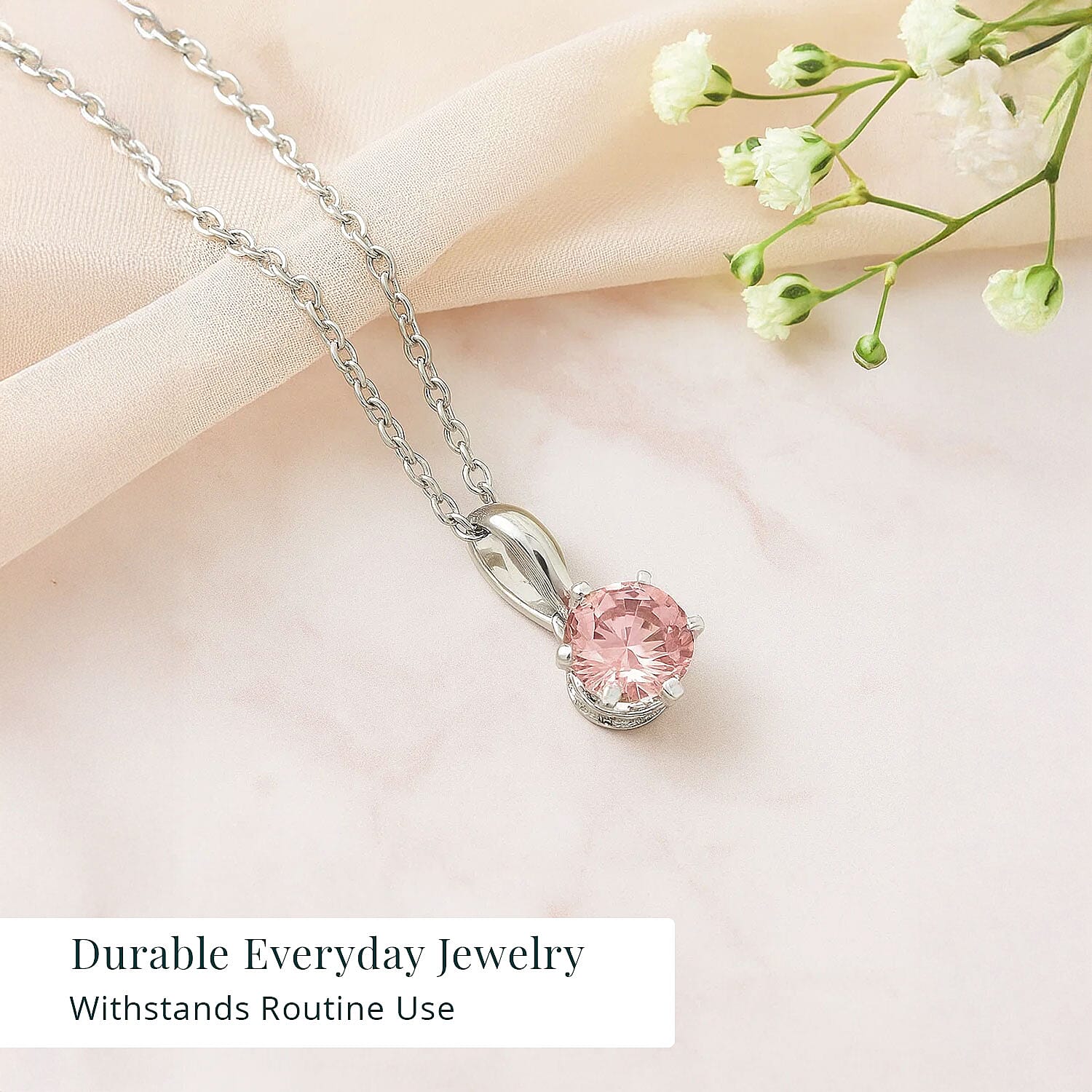 Luxuriant Lab Grown Pink Diamond, Lab Grown Diamond Celestial Pendant Necklace in 18K Vermeil RG Over Sterling Silver 0.55 ctw (VS)